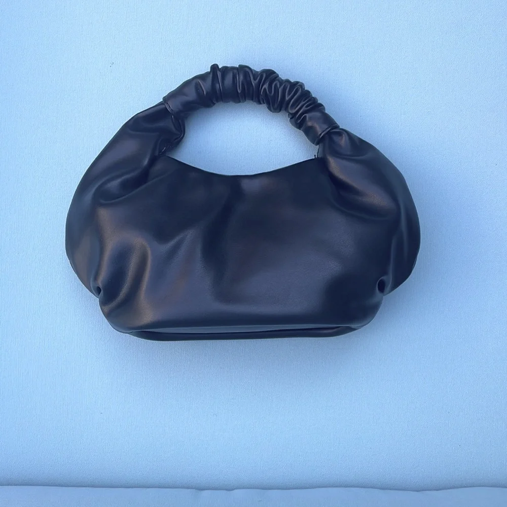 The Drop Ruched Top Handle Bag in Black - Picture 3 of 8